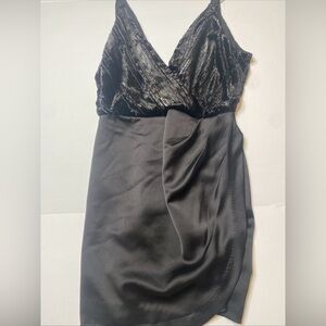 ASTR The Label Black Draped Mini Dress Size Medium M V-neck Party Dress